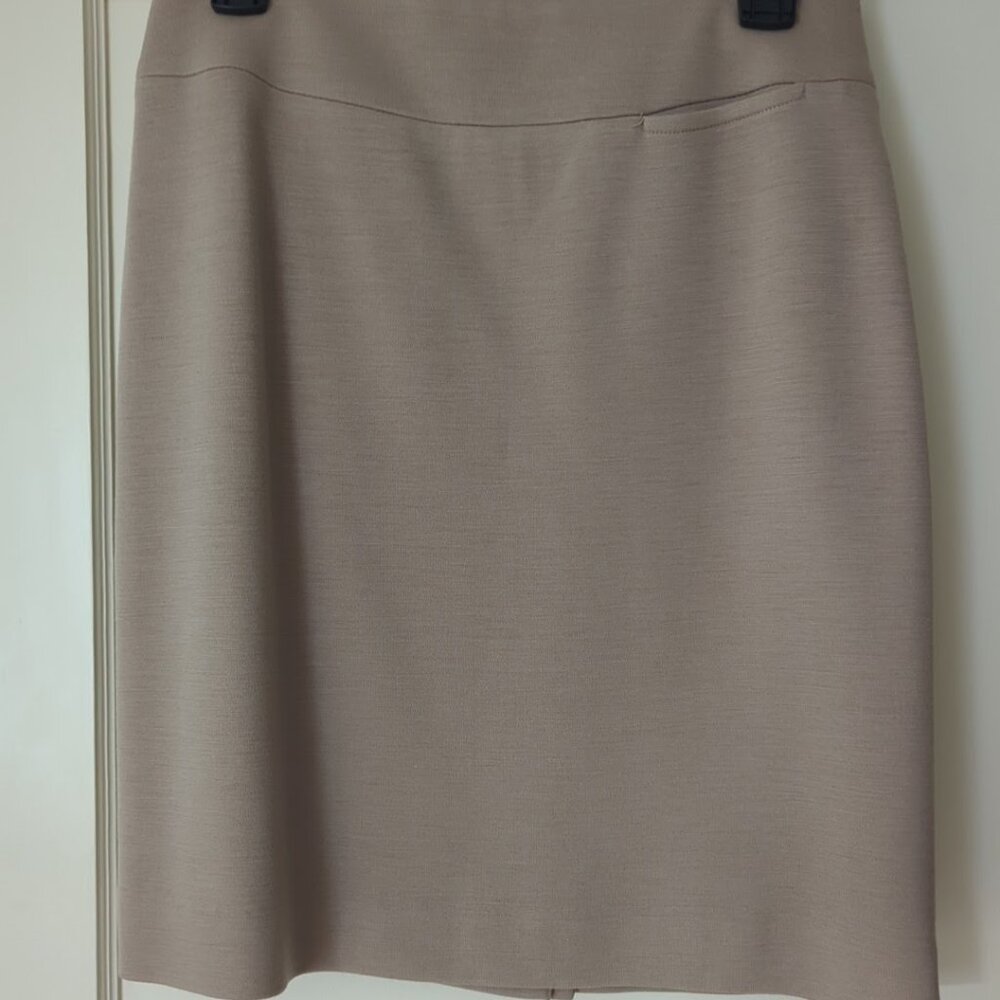 Valerie Stevens Pencil Skirt Size 4 Tan Pure Wool